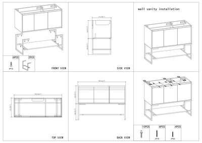 48" V9006 Allen Vanity &  Acrylic Basin (Glossy White)  - Shop at Home Craft Studio - 6