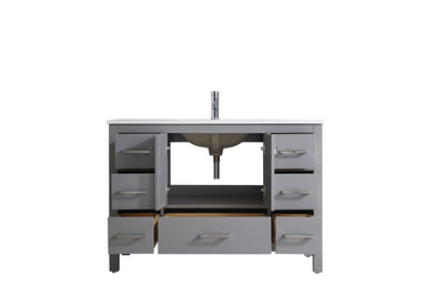 48" V9008 Vanity & Quartz Countertop Combo (Matte Grey)  - Shop at Home Craft Studio - 4