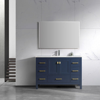 48" V9008 Vanity & Quartz Countertop Combo (Royal Blue)  - Shop at Home Craft Studio - 1