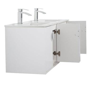 48" V9015 Series Wall Hung Vanity & Ceramic Sink (Glossy White)  - Shop at Home Craft Studio - 6