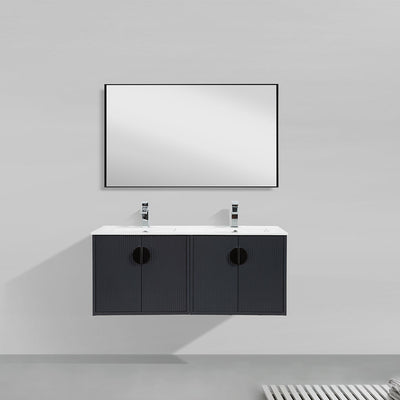 48" V9015 Series Wall Hung Vanity & Ceramic Sink (Granny Grey)  - Shop at Home Craft Studio - 2