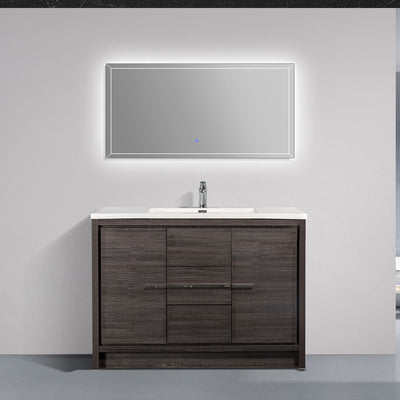 48" V9019 Allier Series Standing Vanity & Acrylic Basin  Sink (Leached Oak）  - Shop at Home Craft Studio - 2