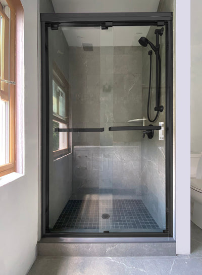 48" x72"ASD Series Bypass Shower Door with Klearteck Treatment (5/16" Thickness) Low Ceiling 72" (Matte Black) shower door - Shop at Home Craft Studio - 1