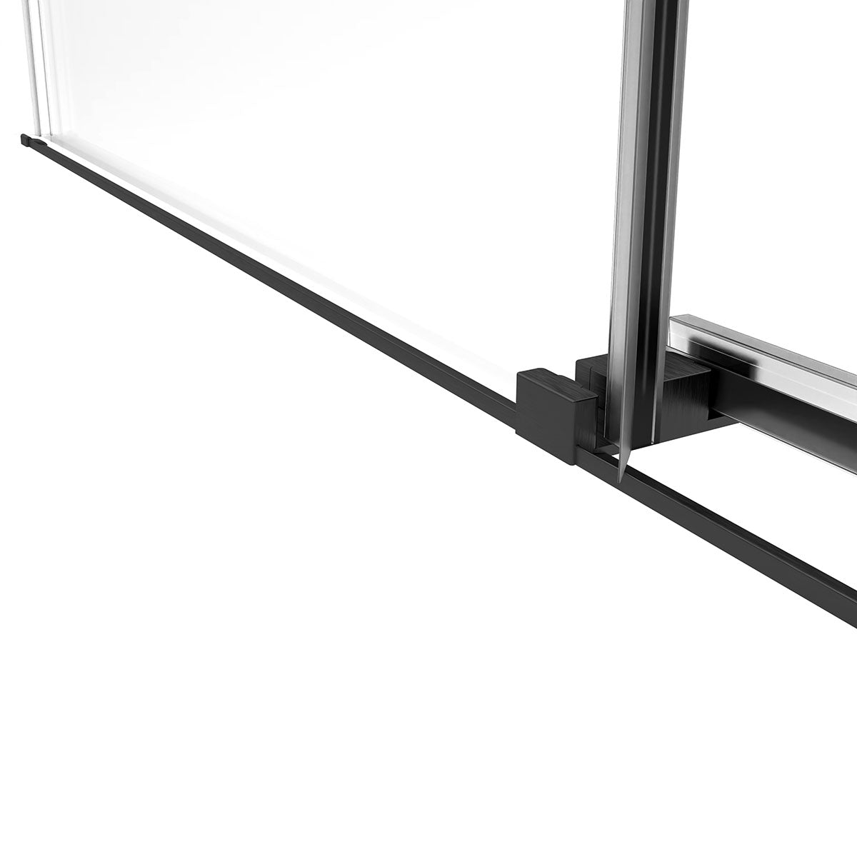 54" DQZ Nicholas Series Frameless Bypass Shower Door with Klearteck Treatment  (3/8" Thickness) (Matte Black) shower door - Shop at Home Craft Studio - 3