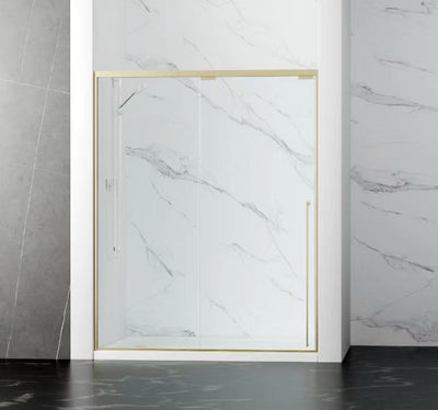 54" Karina Series Minimalist Shower Door with a Single Sliding Door (Brushed Gold) shower door - Shop at Home Craft Studio - 1