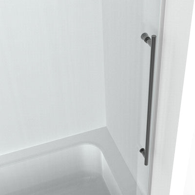 60" 66" 72" BH Frameless Single Sliding Tub Door (Matte Black) shower door - Shop at Home Craft Studio - 11