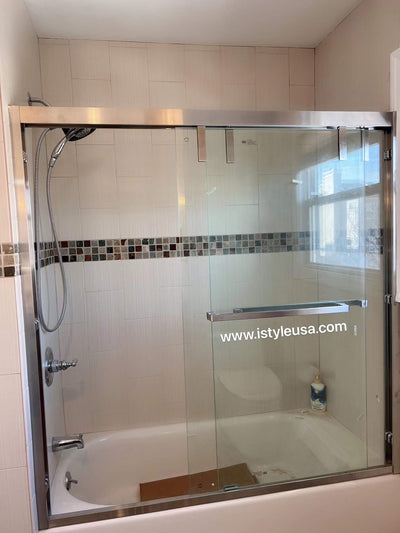 60" AC23Pro 80"H Shatterproof Series Shower Door with Klearteck Treatment (3/8" Thickness) (Chrome) shower door - Shop at Home Craft Studio - 14