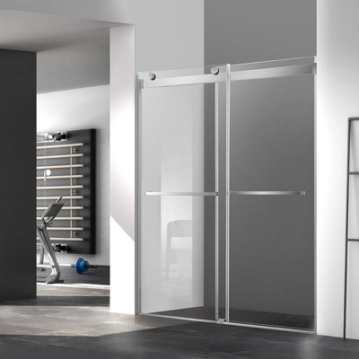 60" Ayden Series Frameless Bypass Shower Door with Klearteck Treatment (3/8" Thickness) (Chrome) shower door - Shop at Home Craft Studio - 1