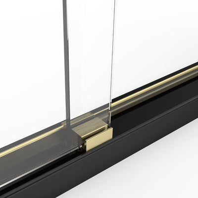 60" Ayden Series Tub Door Frameless Bypass with Klearteck Treatment (3/8" Thickness) (Brushed Gold) shower door - Shop at Home Craft Studio - 10