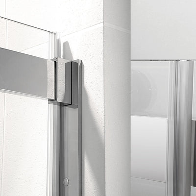 60" Ayden Series Tub Door Frameless Bypass  with Klearteck Treatment (3/8" Thickness) (Chrome) shower door - Shop at Home Craft Studio - 12