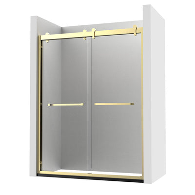 60" GBY22 Owen Bypass Series Shower Door with Klearteck Treatment (3/8" Thickness) (Brushed Gold) shower door - Shop at Home Craft Studio - 2