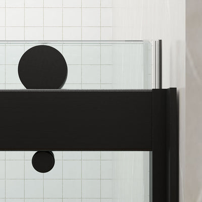 60" Linda Series Frameless Bypass Shower Door with Klearteck Treatment (5/16" Thickness) (Matte Black) shower door - Shop at Home Craft Studio - 4
