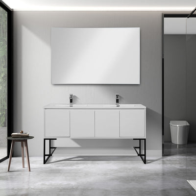 60" V9006 Allen & Double Acrylic Basins (Glossy White)  - Shop at Home Craft Studio - 5