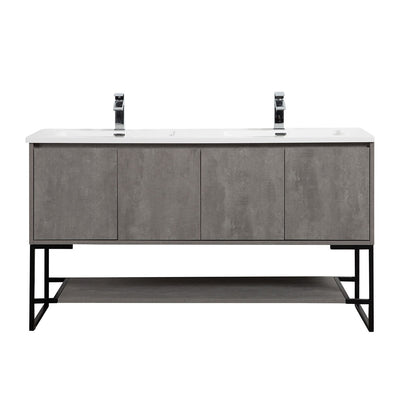 60" V9006 Allen Vanity & Double Acrylic Basins (Cement Grey)  - Shop at Home Craft Studio - 6