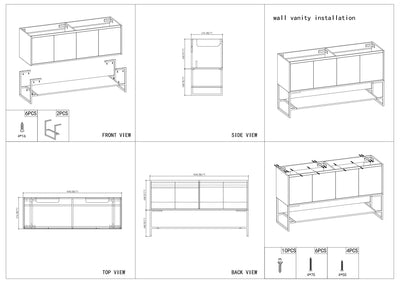 60" V9006 Allen Vanity & Double Acrylic Basins (Rose Wood)  - Shop at Home Craft Studio - 7