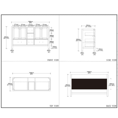 60" V9008 Vanity & Countertop Quartz Double Basins (Matte Grey)  - Shop at Home Craft Studio - 8