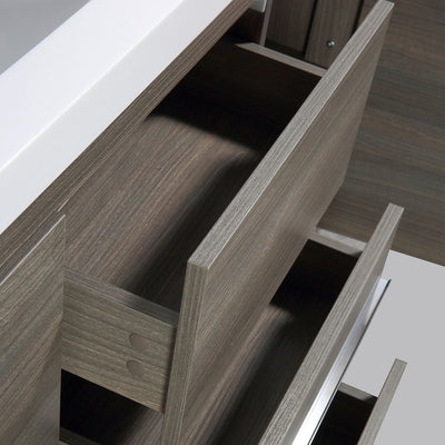 60" V9019 Allier Series Standing Vanity & Acrylic Basin Double Sink (Maple Grey）  - Shop at Home Craft Studio - 5