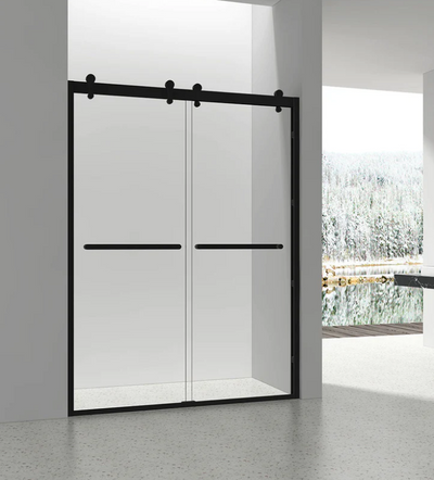 66" GBY22 Owen Bypass Series Shower Door with Klearteck Treatment (3/8" Thickness) (Matte Black) shower door - Shop at Home Craft Studio - 1