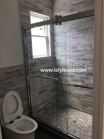 66" GBY22 Owen Bypass Series Shower Door with Klearteck Treatment (3/8" Thickness) (Matte Black) shower door - Shop at Home Craft Studio - 2