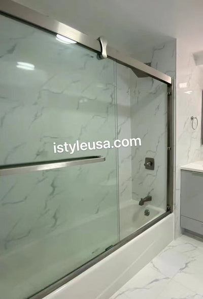 72" GBY22 Owen Bypass Series Tub Door with Klearteck Treatment (3/8" Thickness) (Chrome) shower door - Shop at Home Craft Studio - 3