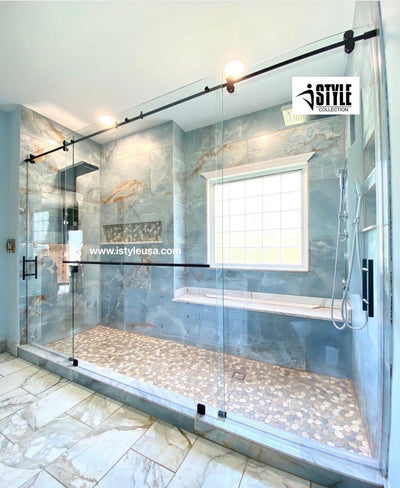 84"-96" Width Custom Frameless Enclosures (3/8" thickness) (Chrome/Brushed Nickel/Matte Black/ Brushed Gold)  - Shop at Home Craft Studio - 2