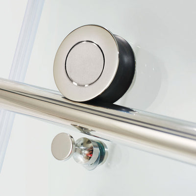 84" MZ Matthew Series Frameless Single Sliding Shower Door with Klearteck Treatment (3/8" Thickness)(3 Panels)(Brushed Nickel) shower door - Shop at Home Craft Studio - 7