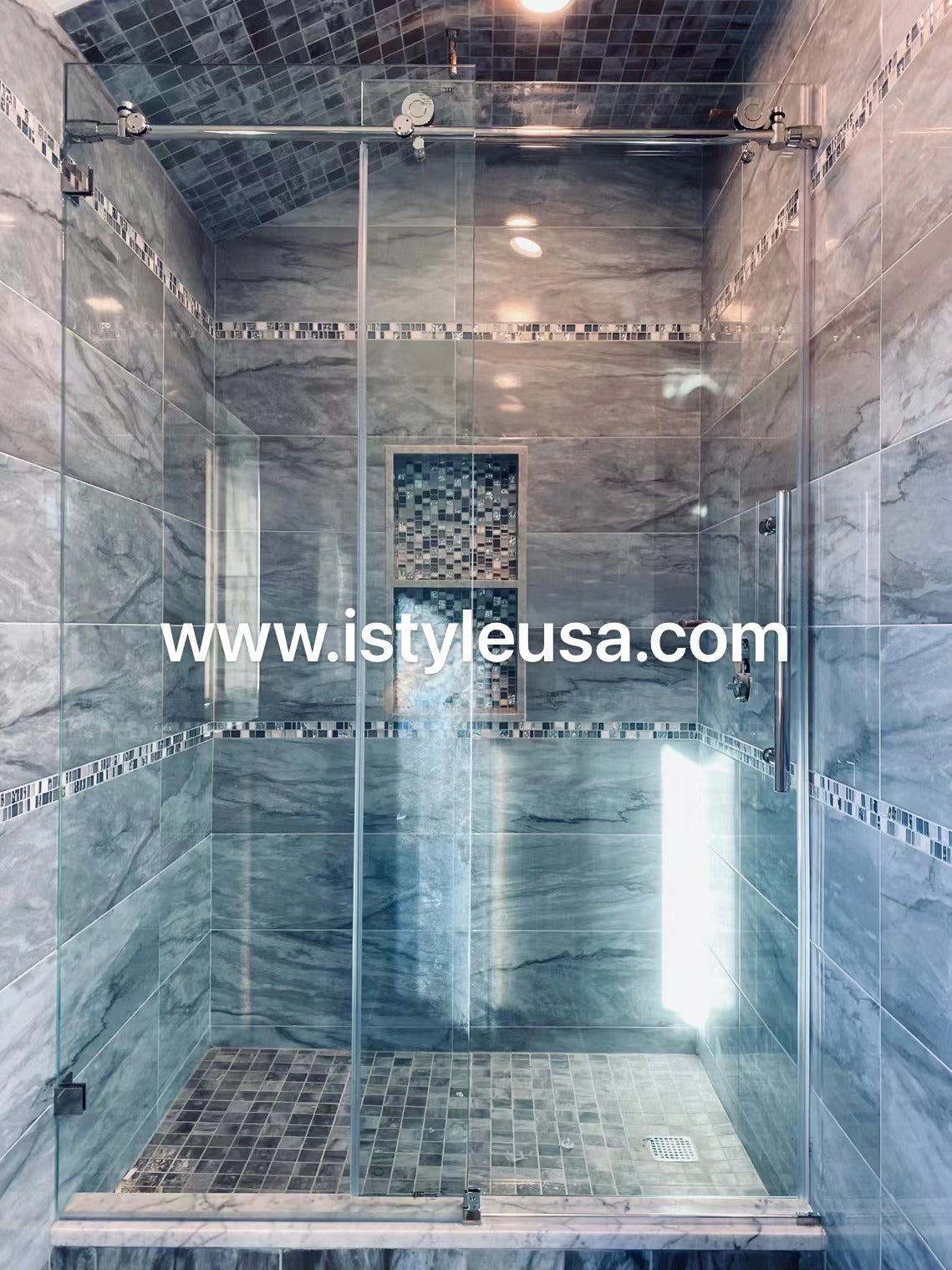 BR01 Joseph Frameless Single Sliding Shower Door with Klearteck Treatment (3/8" Thickness) (Brushed Nickel) shower door - Shop at Home Craft Studio - 3