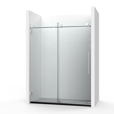 BR01 Joseph Frameless Single Sliding Shower Door with Klearteck Treatment (3/8" Thickness) (Brushed Nickel) shower door - Shop at Home Craft Studio - 12