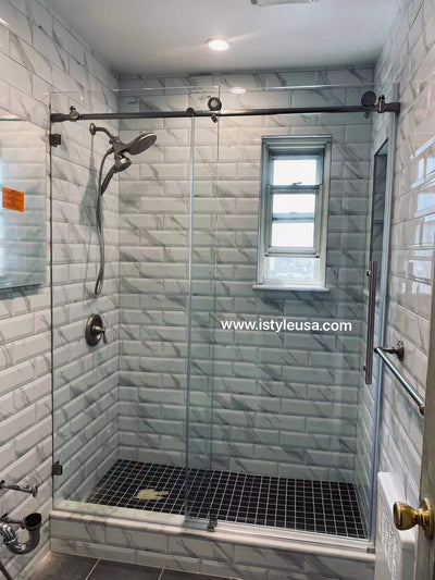 BR01 Joseph Frameless Single Sliding Shower Door with Klearteck Treatment (3/8" Thickness) (Chrome)  - Shop at Home Craft Studio - 3