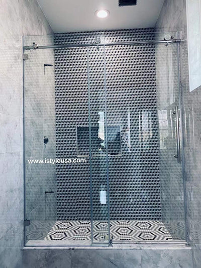 BR01 Joseph Frameless Single Sliding Shower Door with Klearteck Treatment (3/8" Thickness) (Chrome)  - Shop at Home Craft Studio - 5
