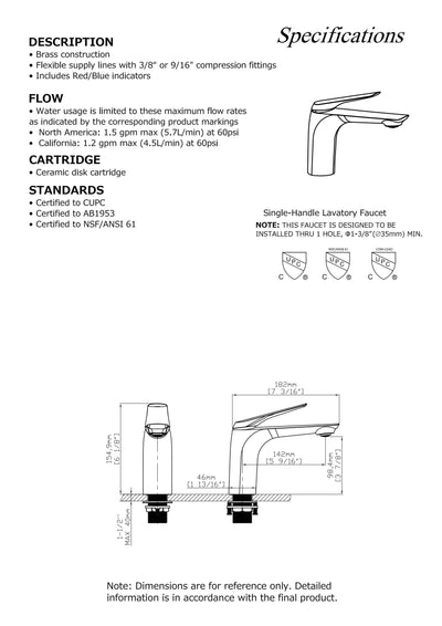 F050  Single Hole Basin Faucet with Pop Up (Brushed Gold)  - Shop at Home Craft Studio - 5