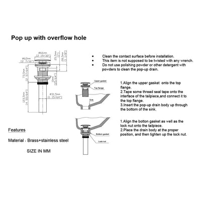 F050  Single Hole Basin Faucet with Pop Up (Matte Black)  - Shop at Home Craft Studio - 8