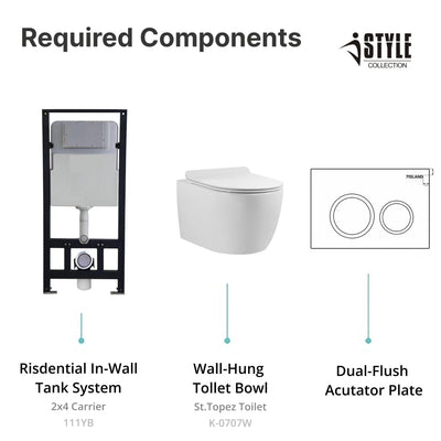 K-0707 Wall Hung Toilet with In-Wall Tank & Carrier System  - Shop at Home Craft Studio - 6