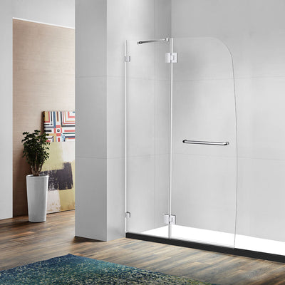 TS04 Allen Frameless Hinged Shower Door with Klearteck (3/8" Thickness) (Chrome)  - Shop at Home Craft Studio - 1