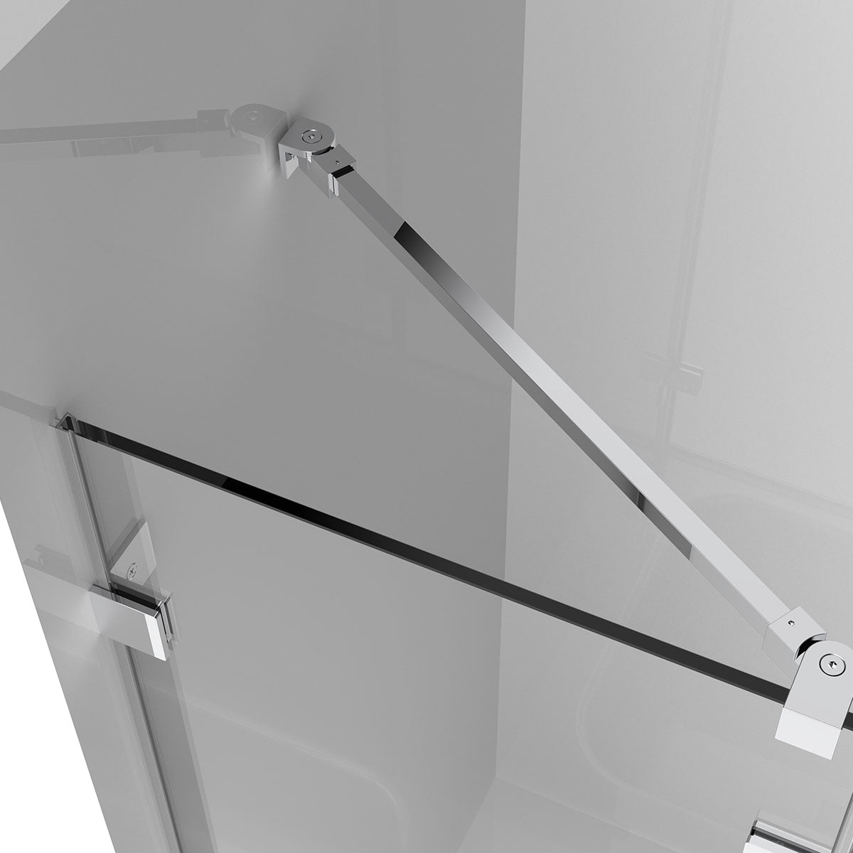 TS04 Allen Frameless Hinged Shower Door with Klearteck (3/8" Thickness) (Chrome)  - Shop at Home Craft Studio - 2