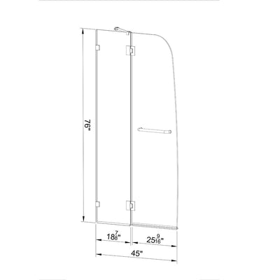 TS04 Allen Frameless Hinged Shower Door with Klearteck (3/8" Thickness) (Chrome)  - Shop at Home Craft Studio - 6