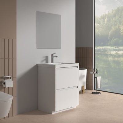 V9002 24" Vanity With Acrylic Sink Combo (Glossy White)  - Shop at Home Craft Studio - 2