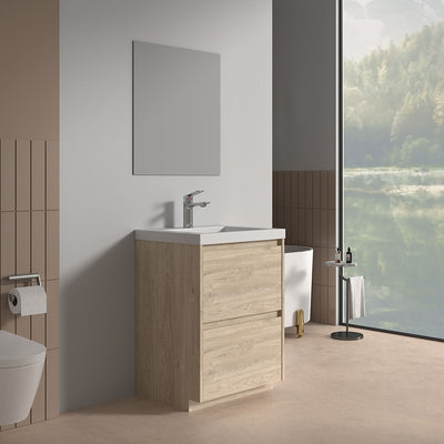 V9002 24" Vanity With Acrylic Sink Combo (Natural Oak)  - Shop at Home Craft Studio - 2