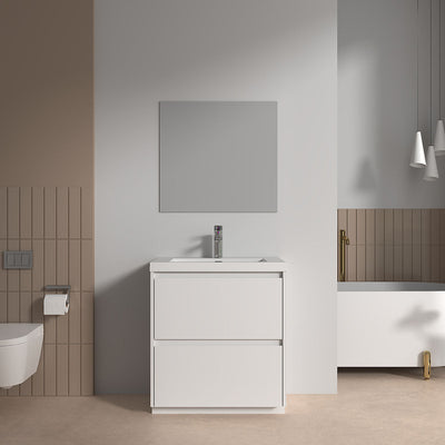 V9002 30" Vanity With Acrylic Sink Combo (Glossy White)  - Shop at Home Craft Studio - 1