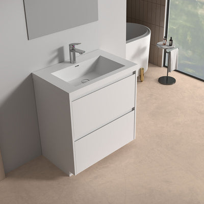 V9002 30" Vanity With Acrylic Sink Combo (Glossy White)  - Shop at Home Craft Studio - 2
