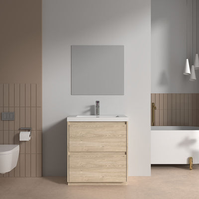 V9002 30" Vanity With Acrylic Sink Combo (Natural Oak)  - Shop at Home Craft Studio - 1
