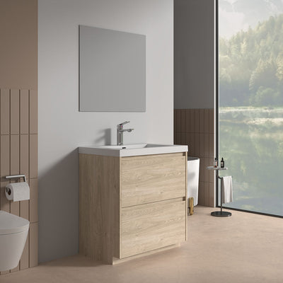 V9002 30" Vanity With Acrylic Sink Combo (Natural Oak)  - Shop at Home Craft Studio - 2