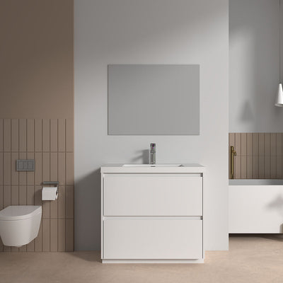 V9002 36" Vanity With Acrylic Sink Combo (Glossy White)  - Shop at Home Craft Studio - 1