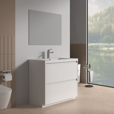 V9002 36" Vanity With Acrylic Sink Combo (Glossy White)  - Shop at Home Craft Studio - 2