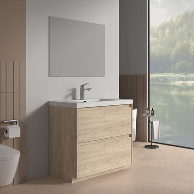 V9002 36" Vanity With Acrylic Sink Combo (Natural Oak)  - Shop at Home Craft Studio - 2
