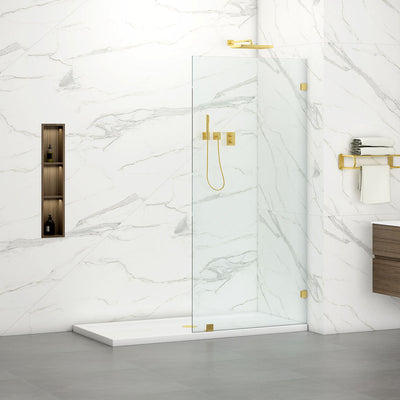 W03 Isabell Walk In Screen Tub Door with Klearteck Treatment 30"W X 66" H (3/8" Thickness) (Brushed Gold)  - Shop at Home Craft Studio - 2