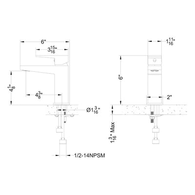 WDH16440 Single Hole Basin Faucet (Brushed Nickel)  - Shop at Home Craft Studio - 3