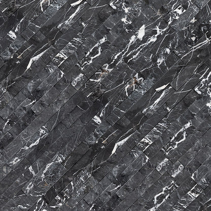 RockMount™ Stacked Stone Panels - Marquina Nero