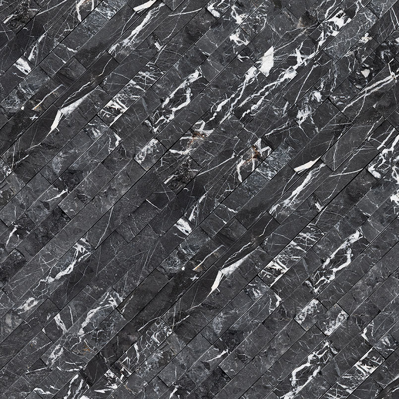 RockMount™ Stacked Stone Panels - Marquina Nero