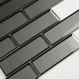 Metallic Gray Bevel Subway Tile